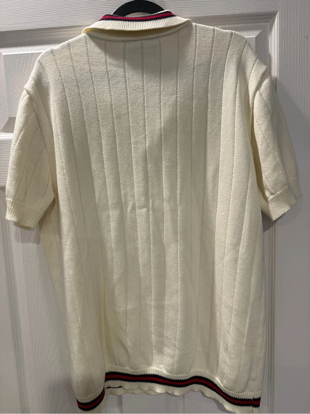Gucci Cream Polo with Red and Navy Contrast Trim